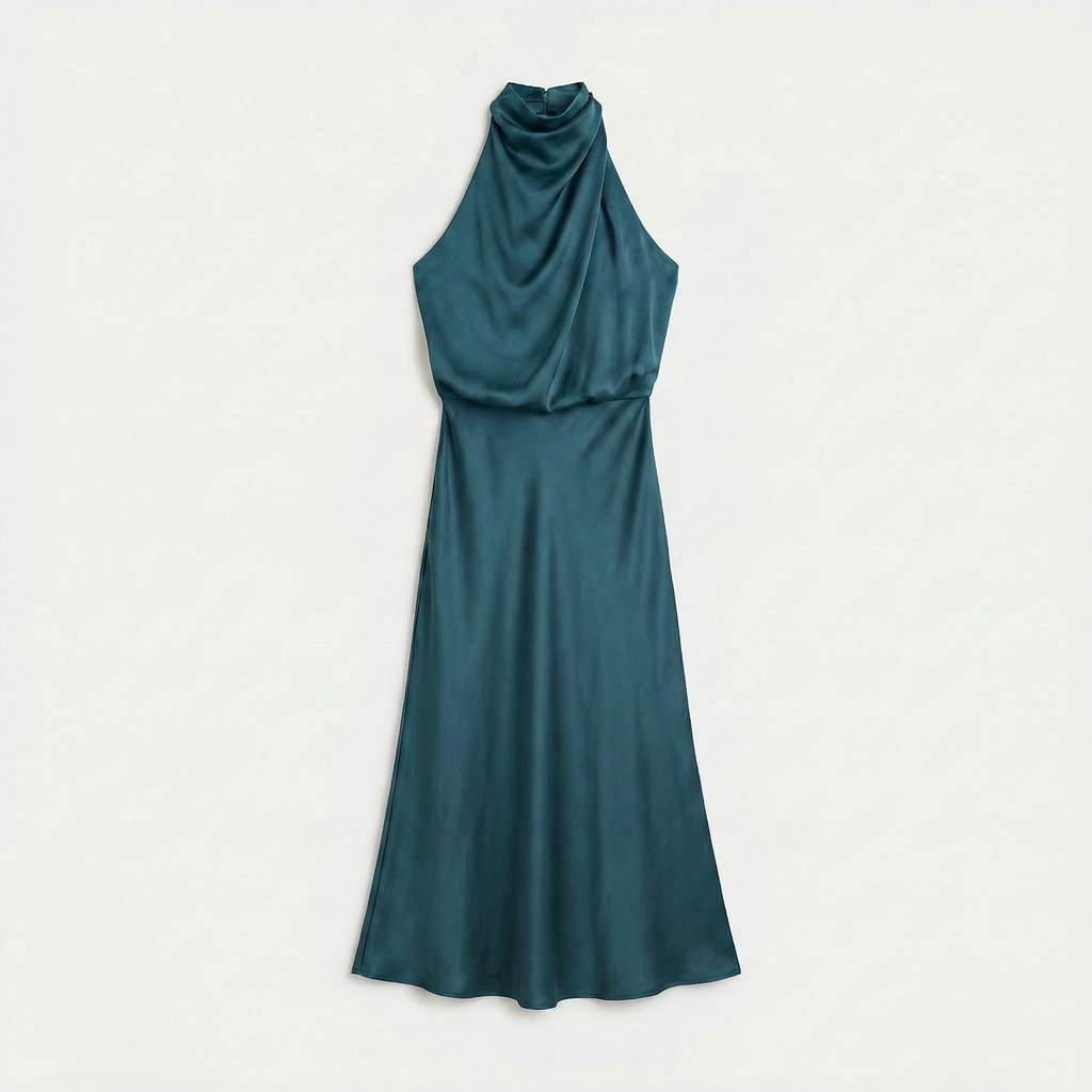 Rivaclo | Femme Robe Sans Manches Col Halter – Silhouette de Soirée Estivale