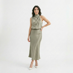 Rivaclo | Femme Robe Sans Manches Col Halter – Silhouette de Soirée Estivale