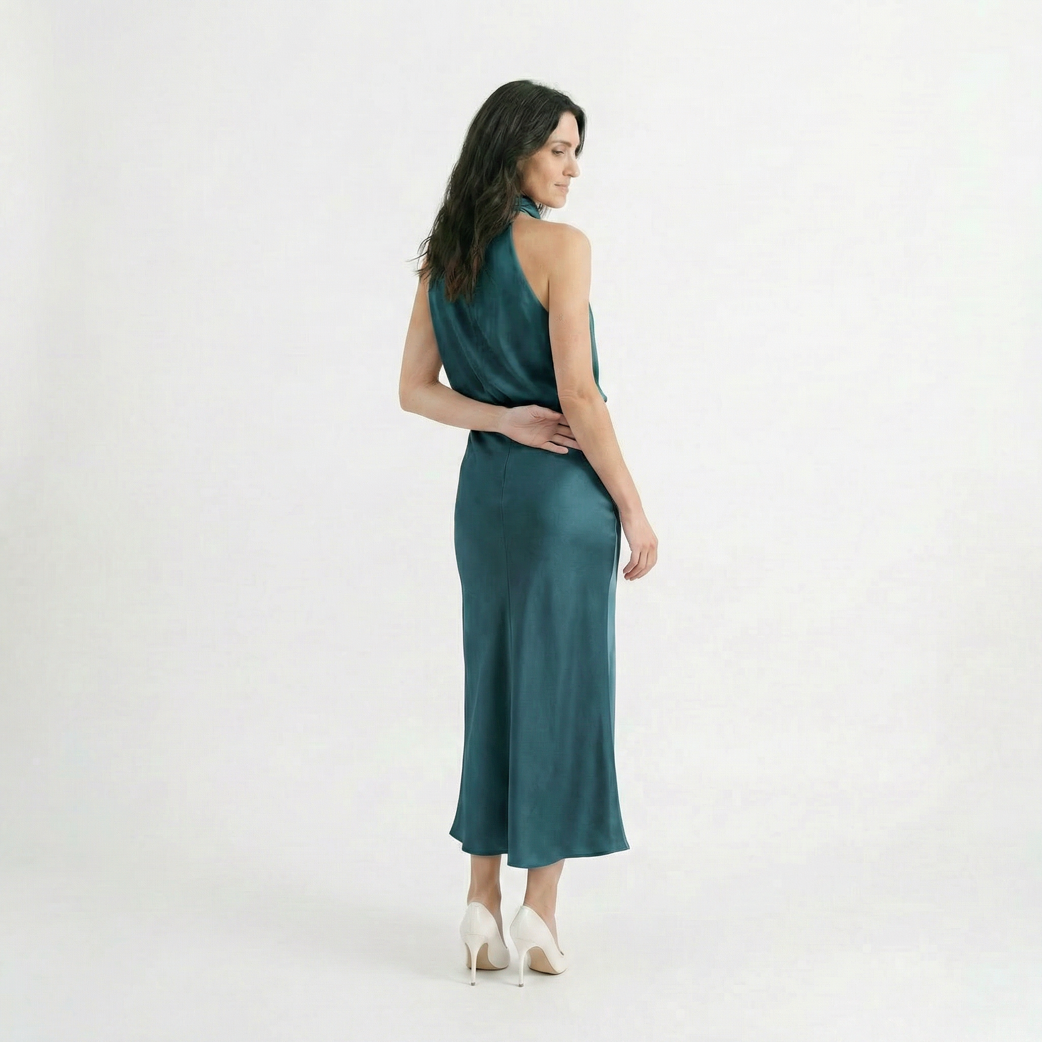 Rivaclo | Femme Robe Sans Manches Col Halter – Silhouette de Soirée Estivale