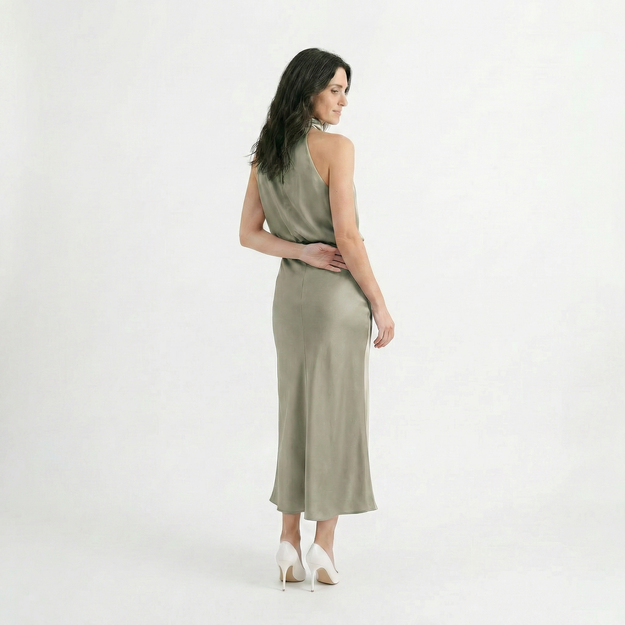 Rivaclo | Femme Robe Sans Manches Col Halter – Silhouette de Soirée Estivale