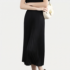 Rivaclo | Femme Jupe Plissée Longueur Mi-Mollet – Taille Haute