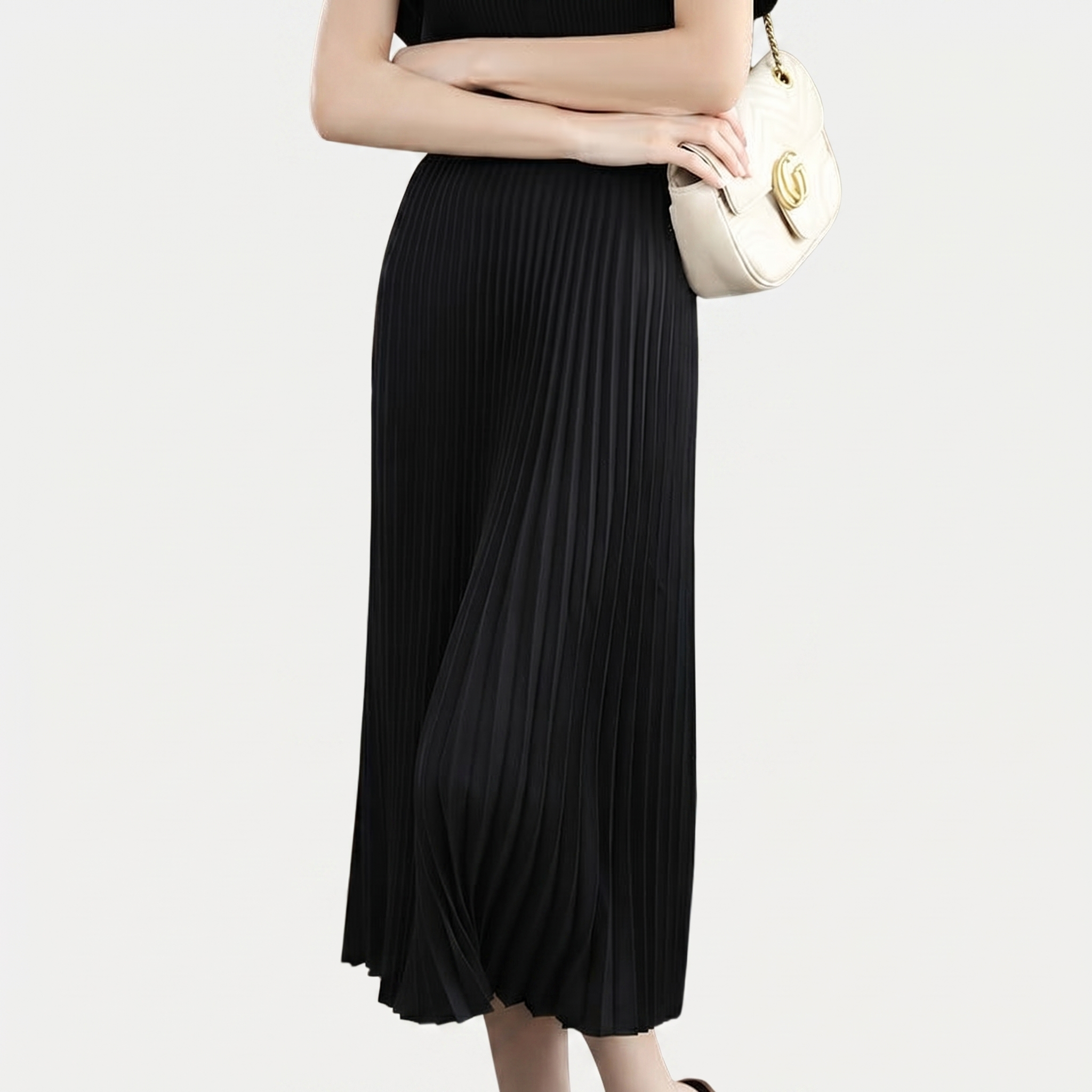 Rivaclo | Women's Pleated Midi Skirt – High Waist