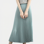 Rivaclo | Femme Jupe Plissée Longueur Mi-Mollet – Taille Haute