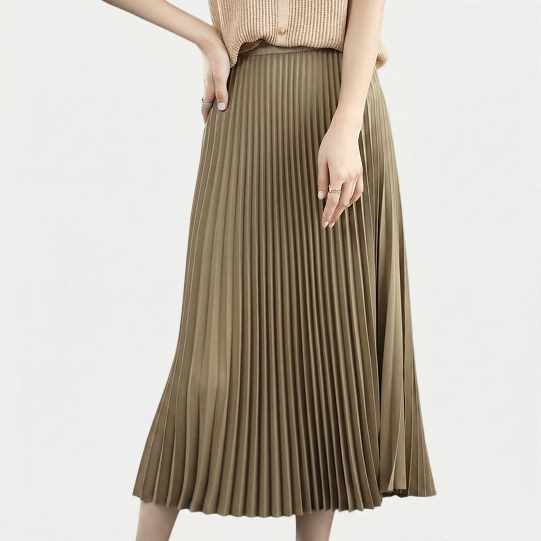 Rivaclo | Women's Pleated Midi Skirt – High Waist