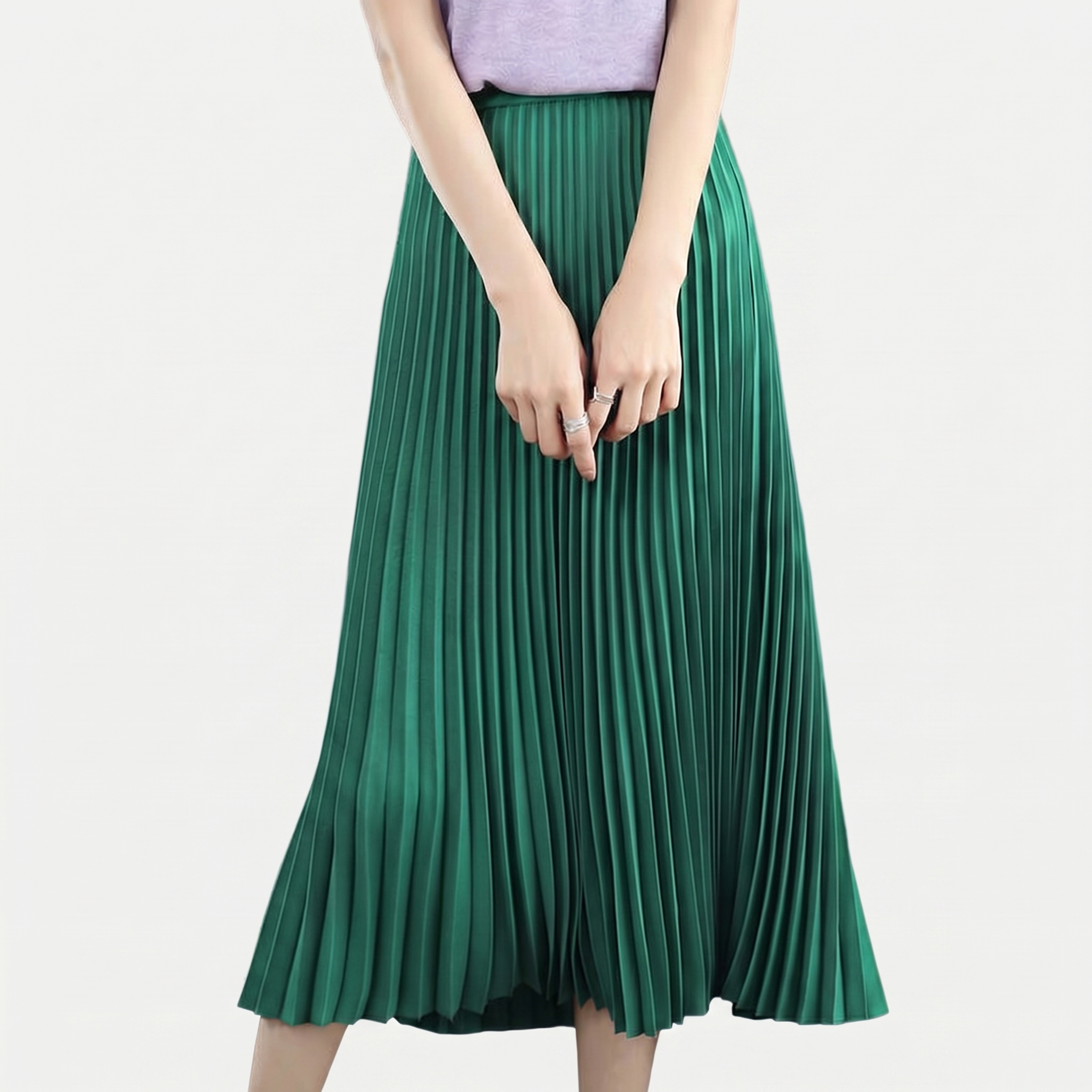 Rivaclo | Women's Pleated Midi Skirt – High Waist