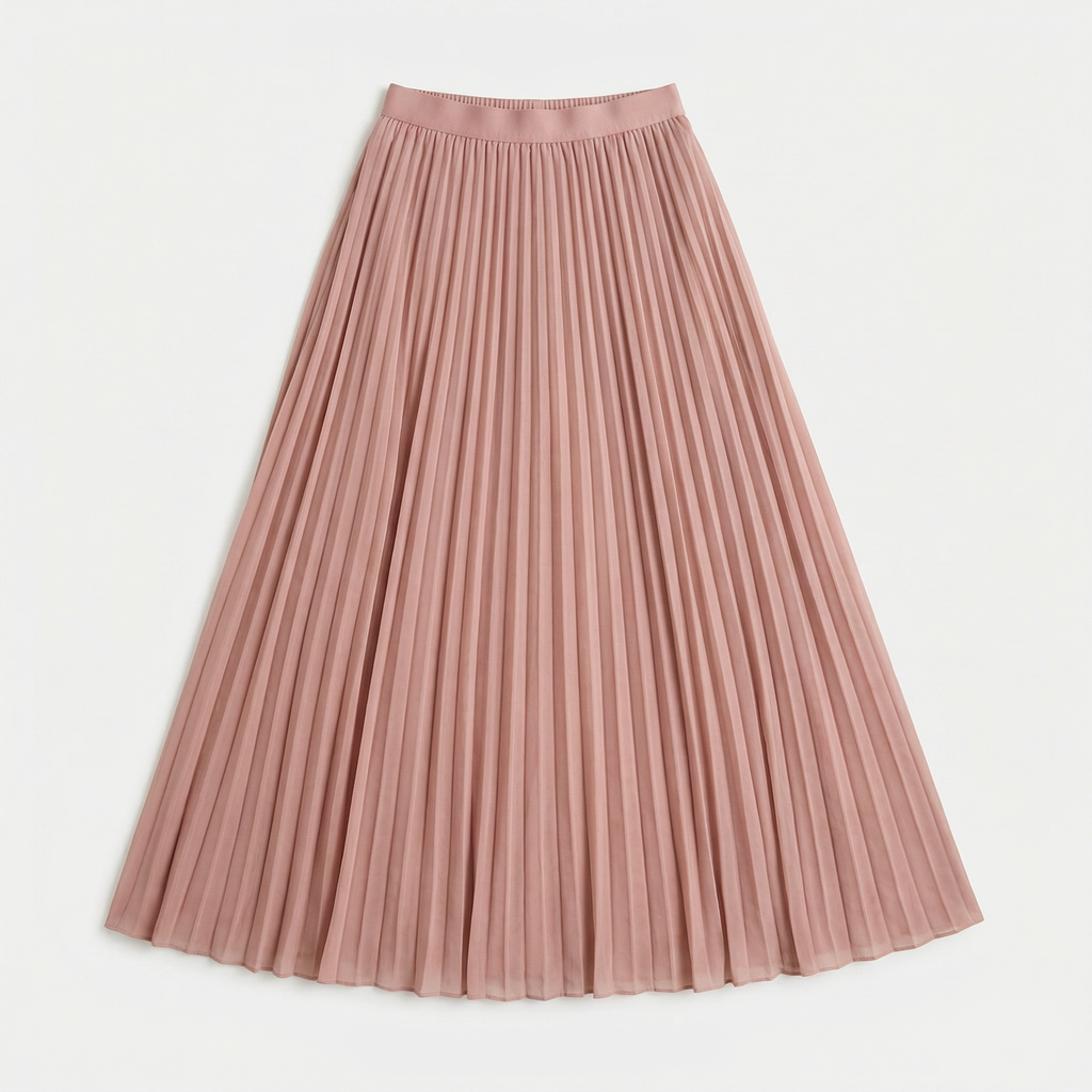Rivaclo | Femme Jupe Plissée Longueur Mi-Mollet – Taille Haute