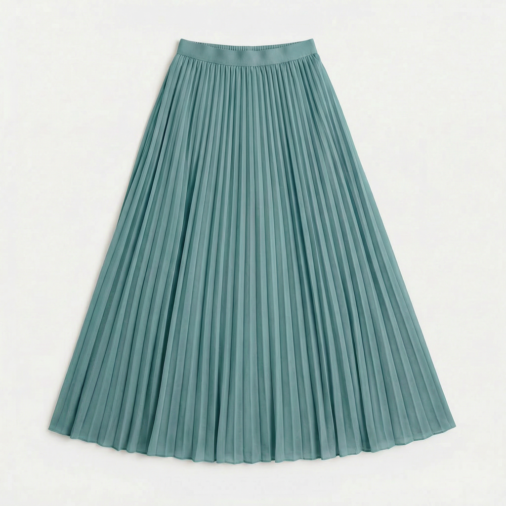 Rivaclo | Femme Jupe Plissée Longueur Mi-Mollet – Taille Haute