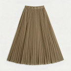 Rivaclo | Femme Jupe Plissée Longueur Mi-Mollet – Taille Haute