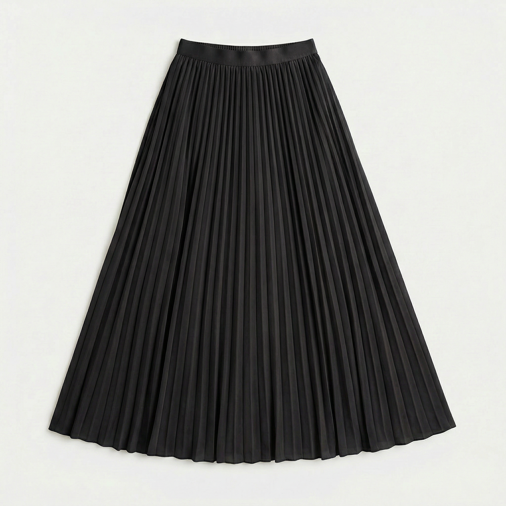 Rivaclo | Femme Jupe Plissée Longueur Mi-Mollet – Taille Haute