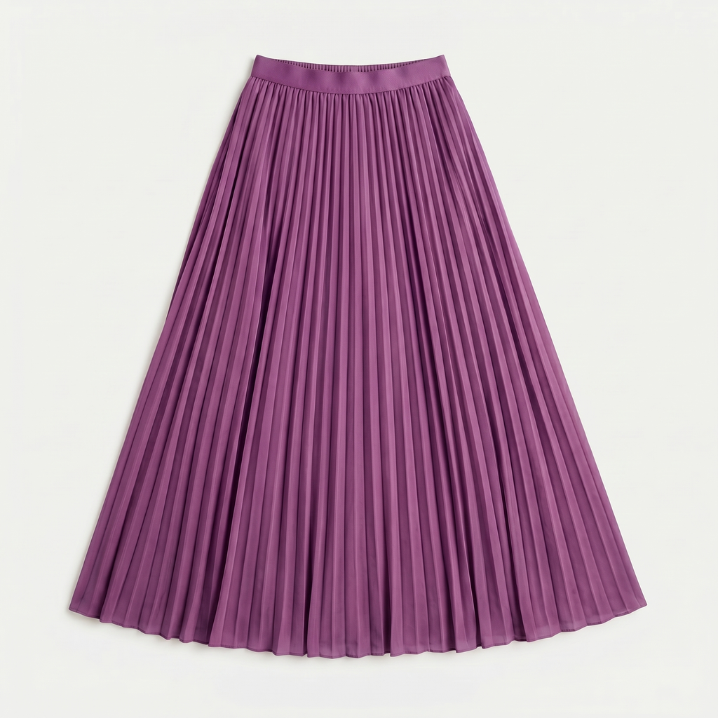 Rivaclo | Femme Jupe Plissée Longueur Mi-Mollet – Taille Haute