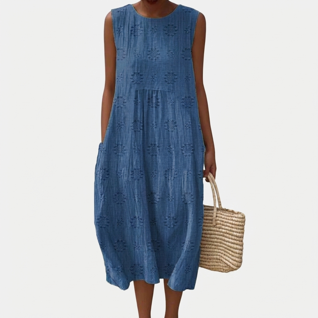 Rivaclo | Femme Robe Longue Imprimée – Forme Slim Définie