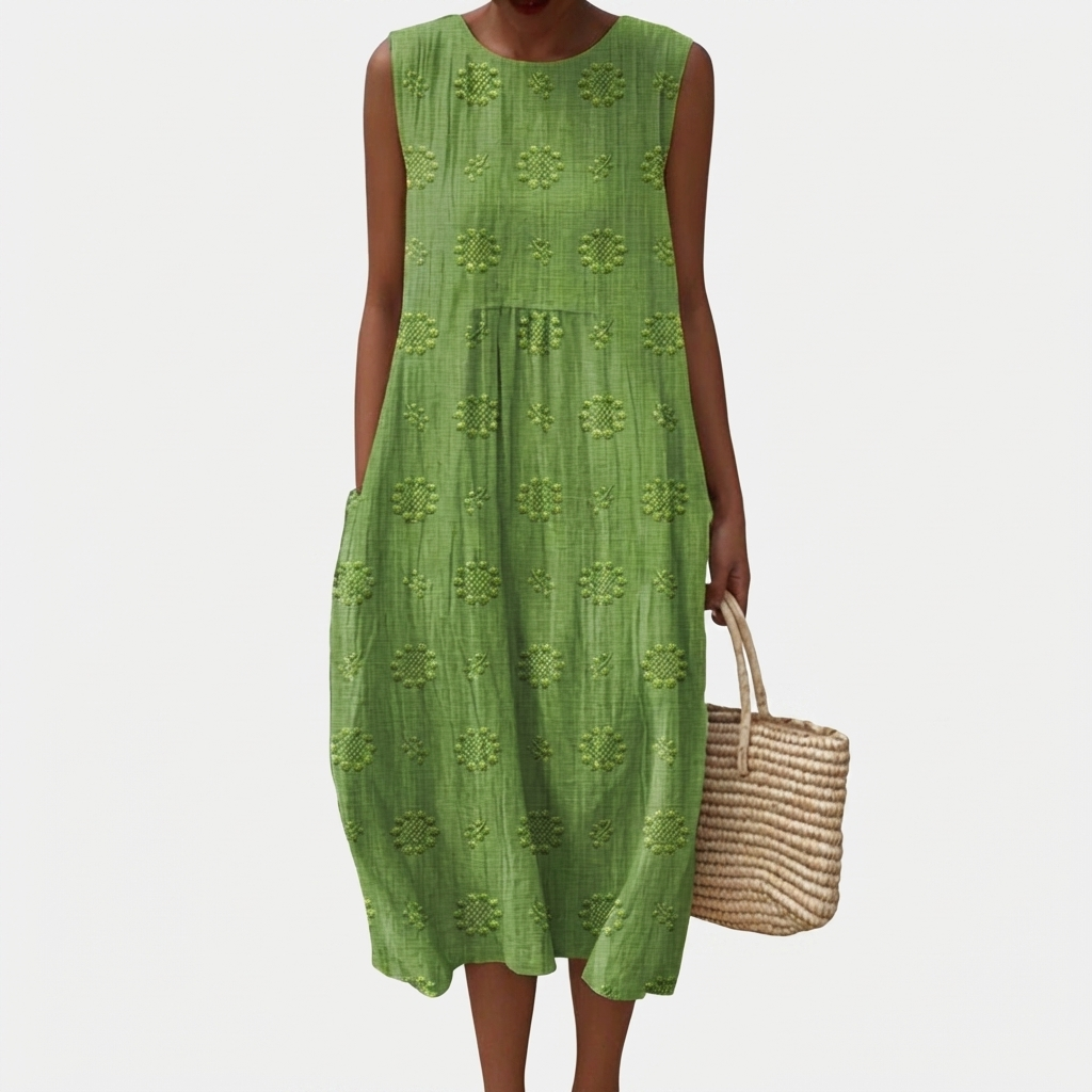 Rivaclo | Women's Long Printed Dress – Defined Slim Shape