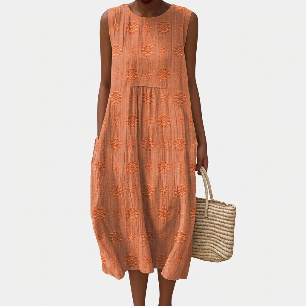 Rivaclo | Femme Robe Longue Imprimée – Forme Slim Définie