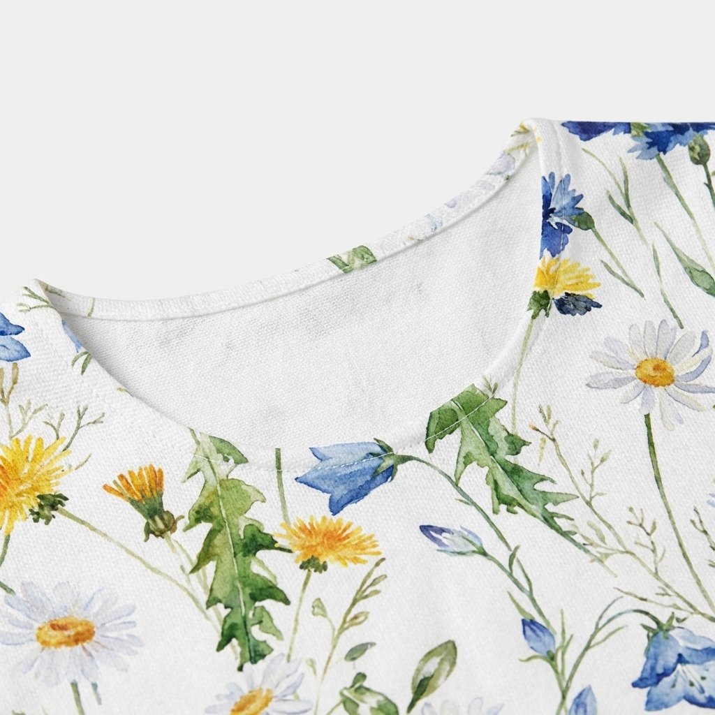 Rivaclo | Femme Robe Florale Col Rond – Midi