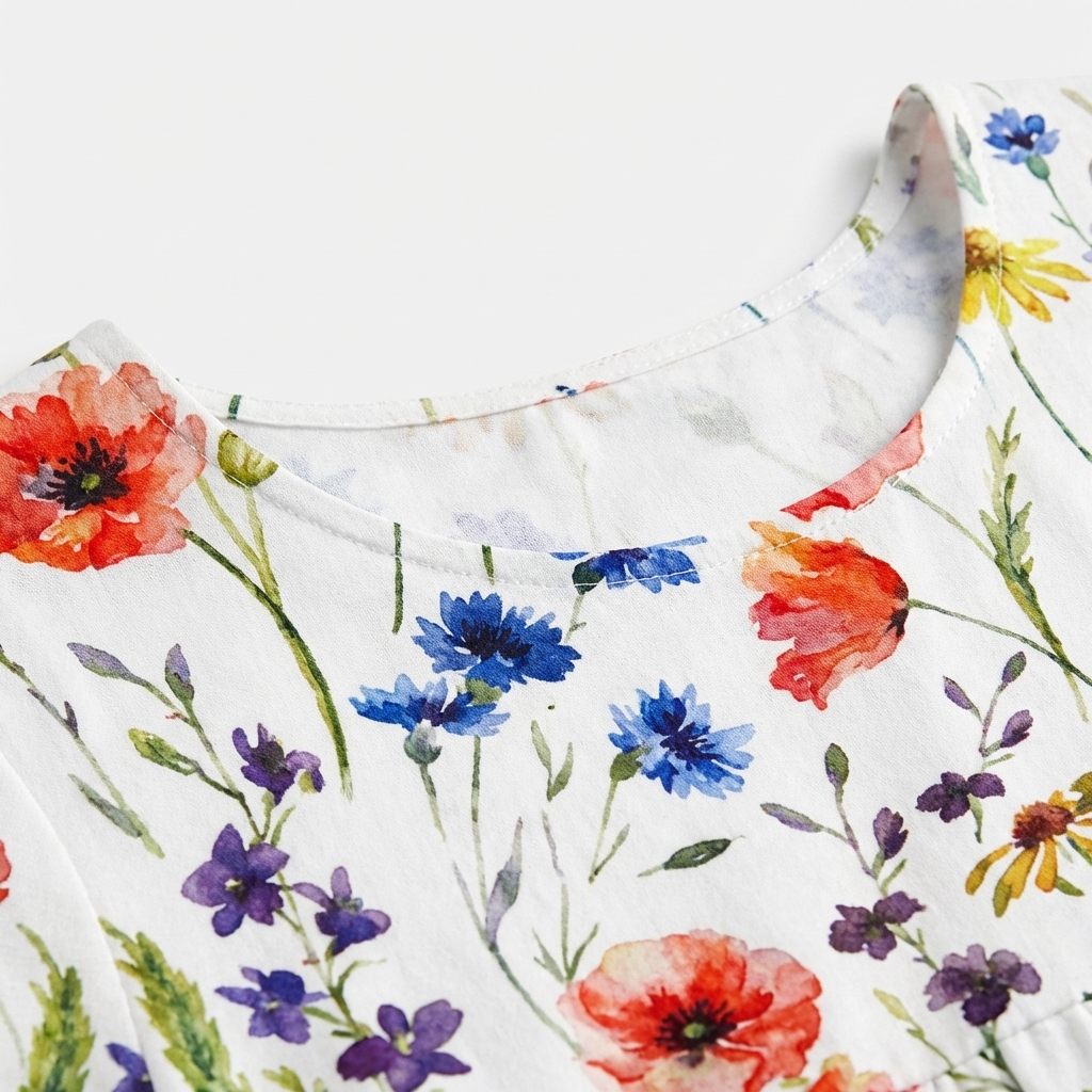 Rivaclo | Femme Robe Florale Col Rond – Midi