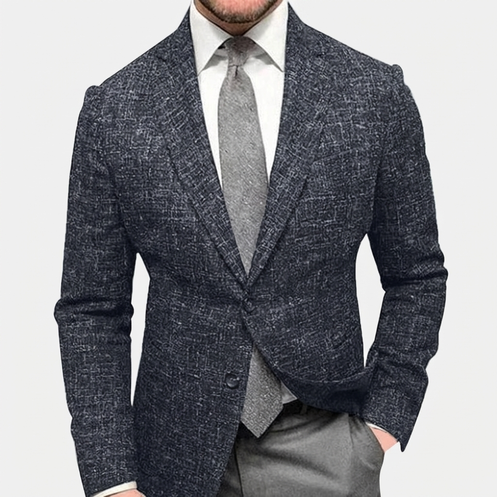 Rivaclo | Homme Blazer à Carreaux Manches Longues – Silhouette Professionnelle Nette