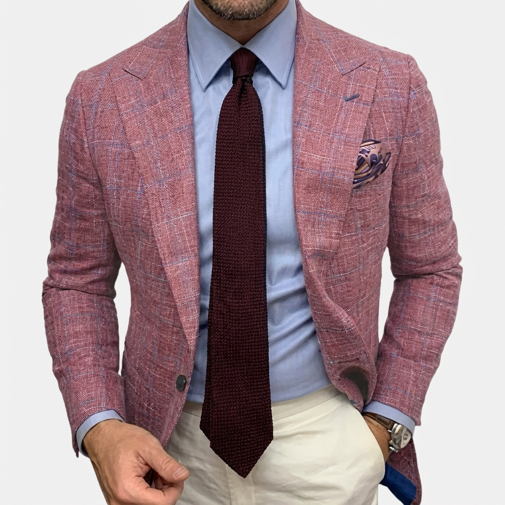 Rivaclo | Homme Blazer à Carreaux Manches Longues – Silhouette Professionnelle Nette