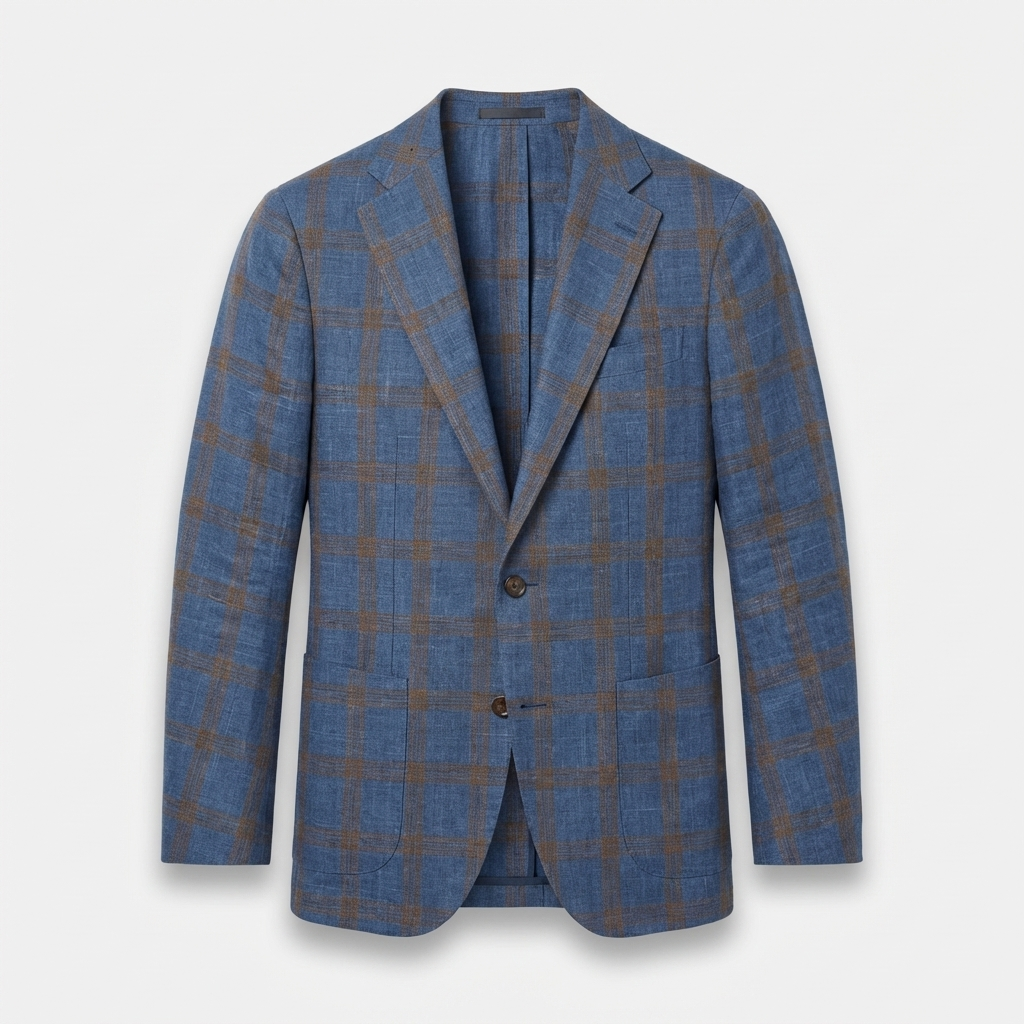 Rivaclo | Homme Blazer à Carreaux Manches Longues – Silhouette Professionnelle Nette