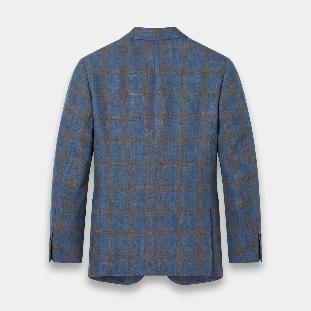 Rivaclo | Homme Blazer à Carreaux Manches Longues – Silhouette Professionnelle Nette