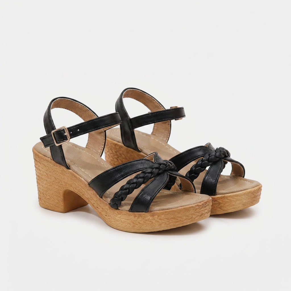 Rivaclo | Women's thick-heeled sandals – Ankle strap with buckle