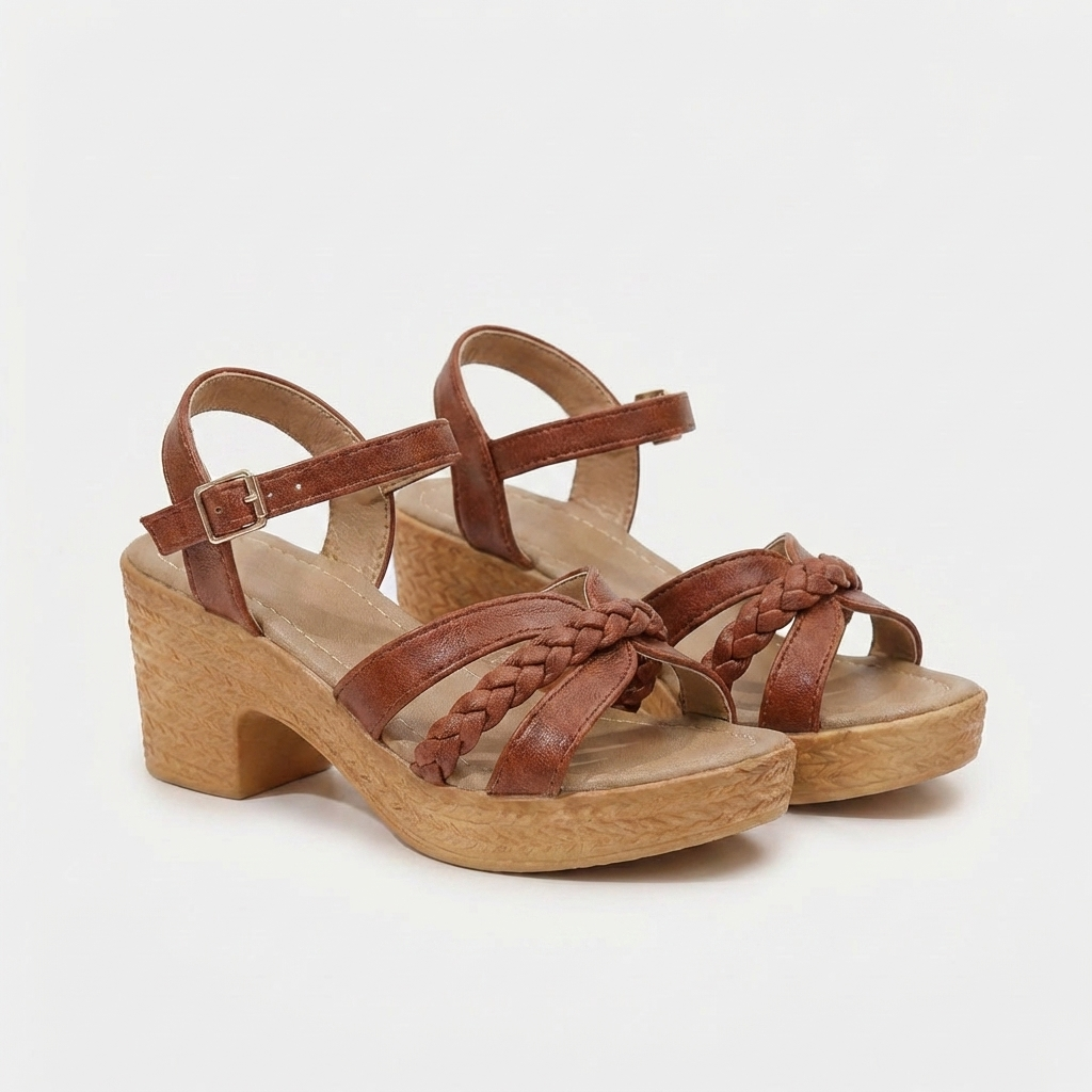 Rivaclo | Women's thick-heeled sandals – Ankle strap with buckle
