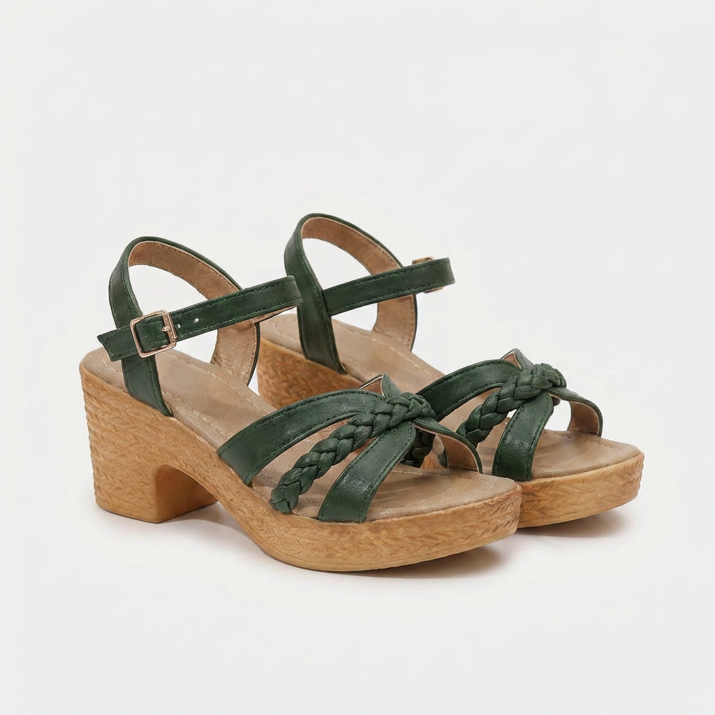 Rivaclo | Women's thick-heeled sandals – Ankle strap with buckle