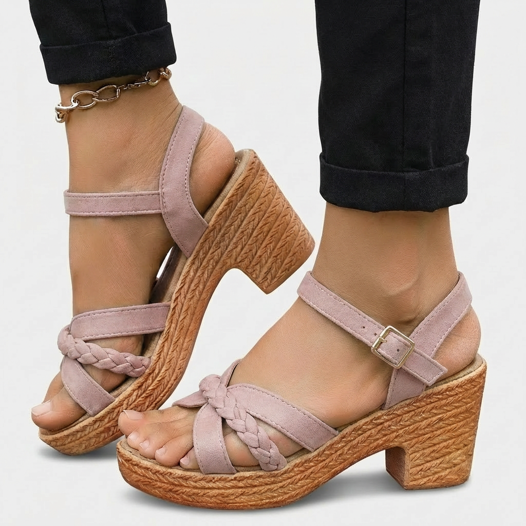 Rivaclo | Women's thick-heeled sandals – Ankle strap with buckle