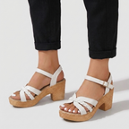 Rivaclo | Women's thick-heeled sandals – Ankle strap with buckle