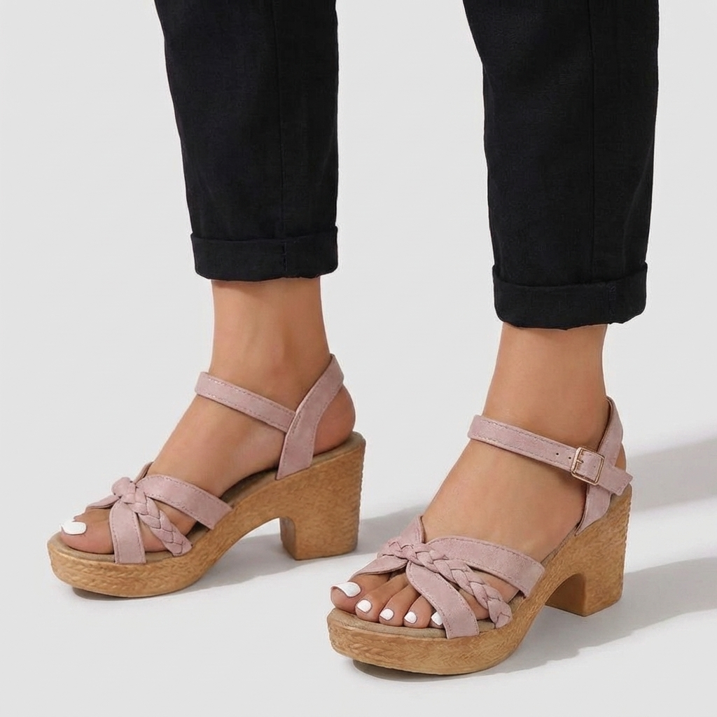 Rivaclo | Women's thick-heeled sandals – Ankle strap with buckle