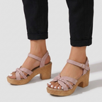 Rivaclo | Women's thick-heeled sandals – Ankle strap with buckle