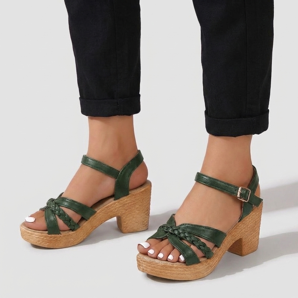 Rivaclo | Women's thick-heeled sandals – Ankle strap with buckle