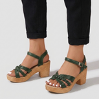 Rivaclo | Women's thick-heeled sandals – Ankle strap with buckle