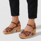 Rivaclo | Women's thick-heeled sandals – Ankle strap with buckle