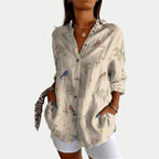 Rivaclo | Women's Floral Long Sleeve Shirt – Structured Buttoned Style