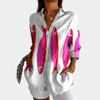 Rivaclo | Women's Floral Long Sleeve Shirt – Structured Buttoned Style