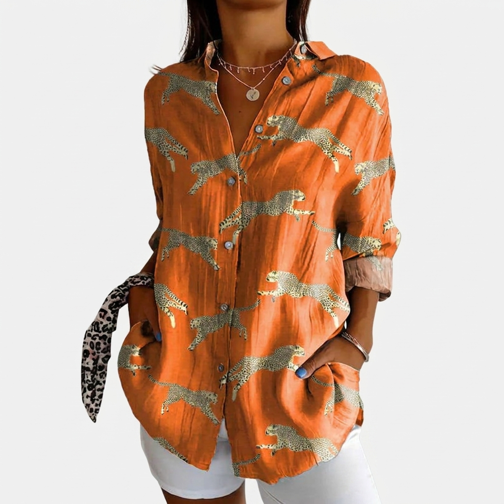Rivaclo | Women's Floral Long Sleeve Shirt – Structured Buttoned Style
