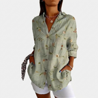 Rivaclo | Women's Floral Long Sleeve Shirt – Structured Buttoned Style