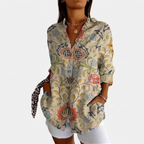 Rivaclo | Women's Floral Long Sleeve Shirt – Structured Buttoned Style