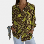 Rivaclo | Women's Floral Long Sleeve Shirt – Structured Buttoned Style