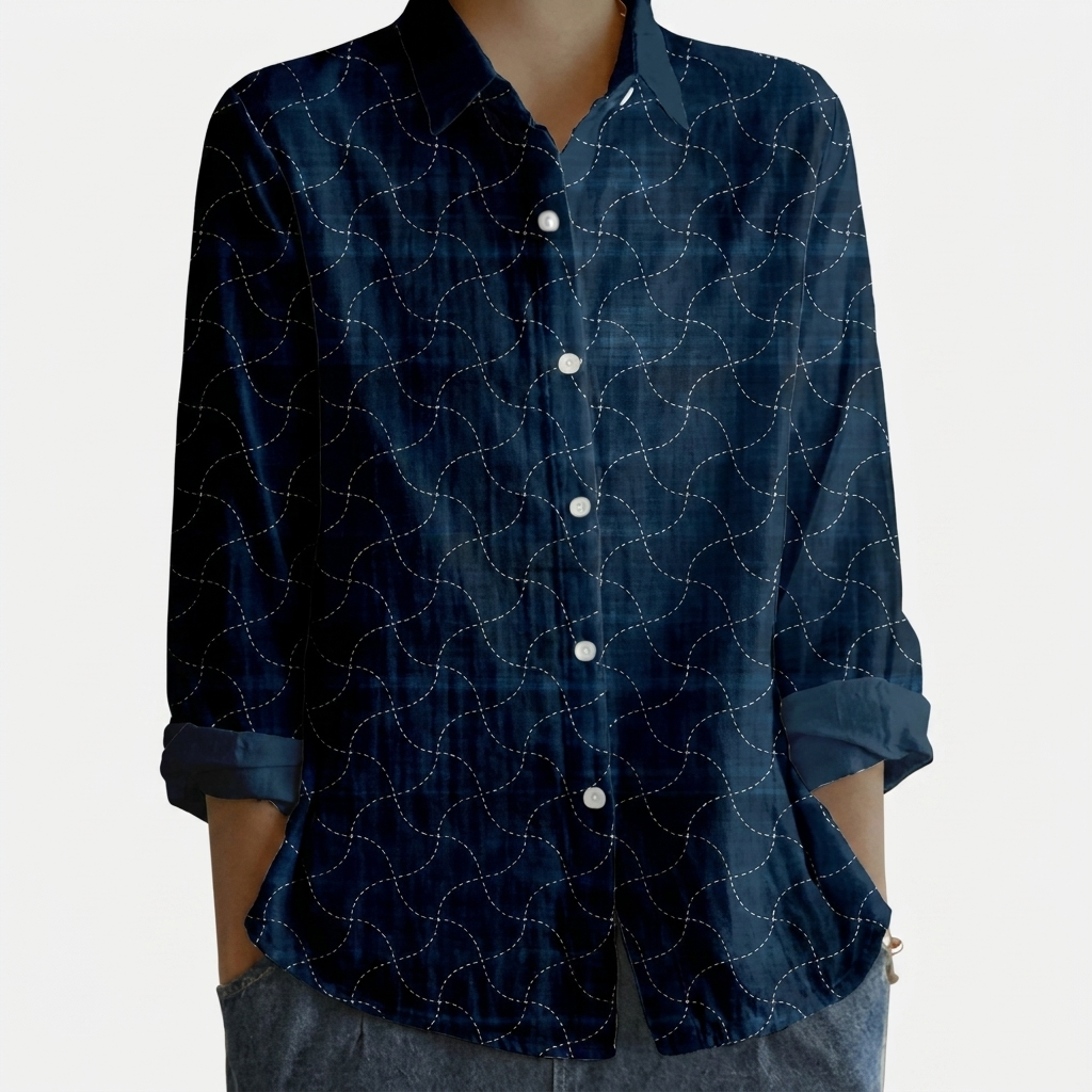 Rivaclo | Women's Floral Long Sleeve Shirt – Structured Buttoned Style