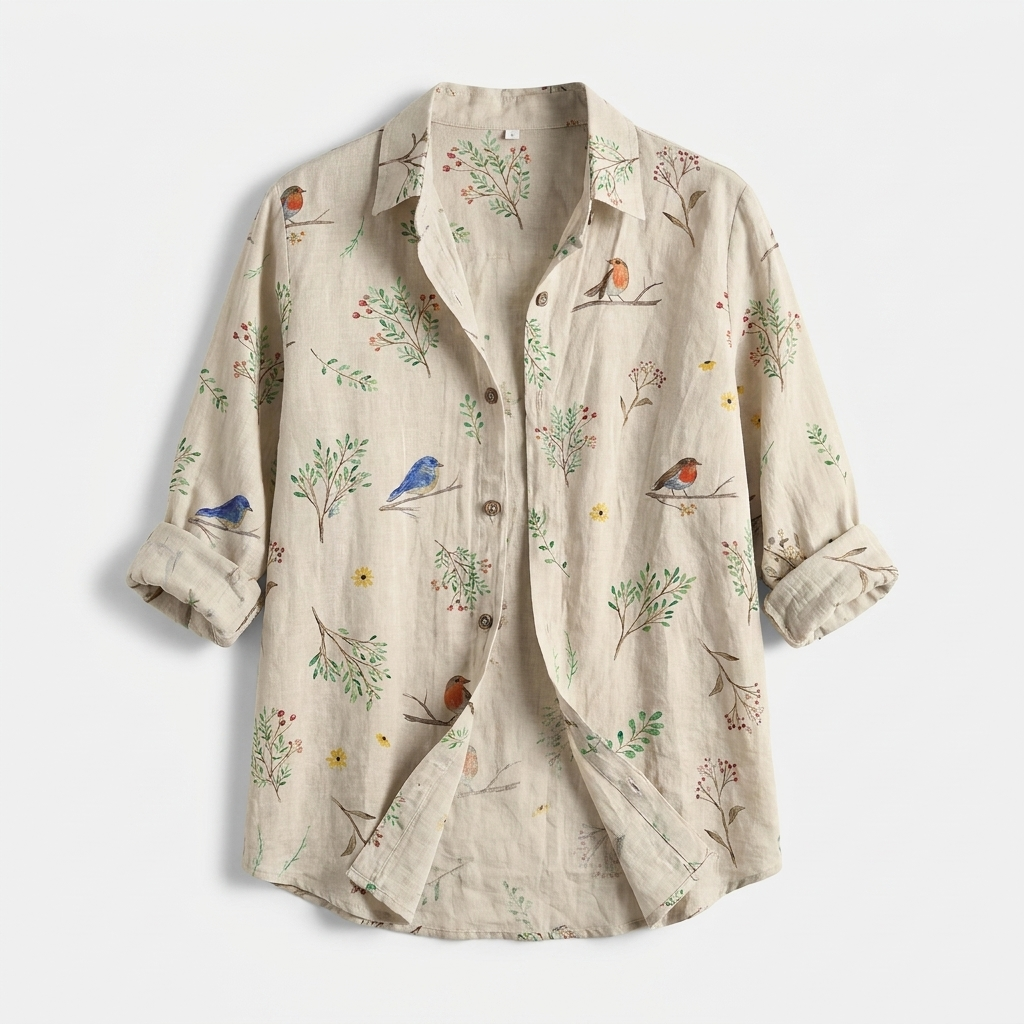 Rivaclo | Women's Floral Long Sleeve Shirt – Structured Buttoned Style