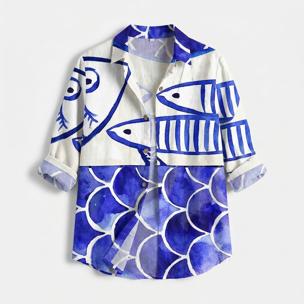 Rivaclo | Women's Floral Long Sleeve Shirt – Structured Buttoned Style