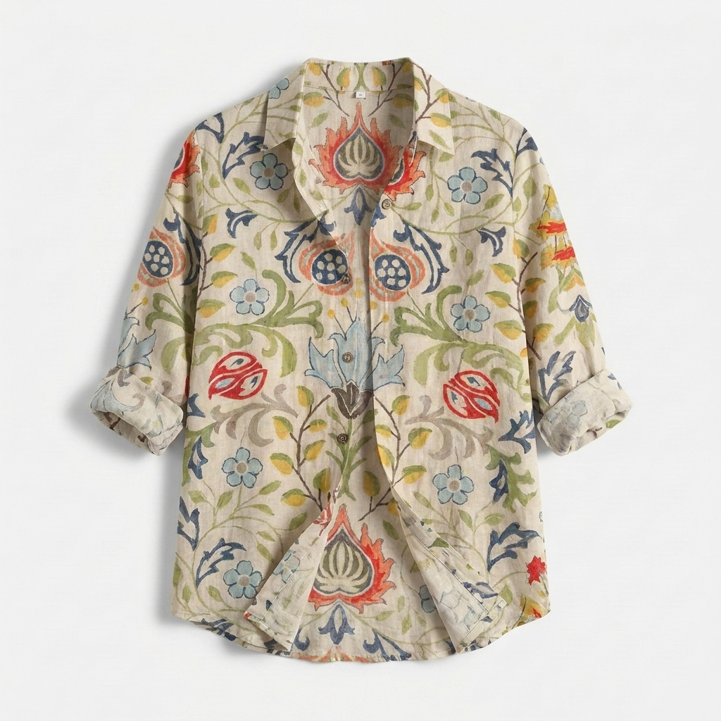 Rivaclo | Women's Floral Long Sleeve Shirt – Structured Buttoned Style