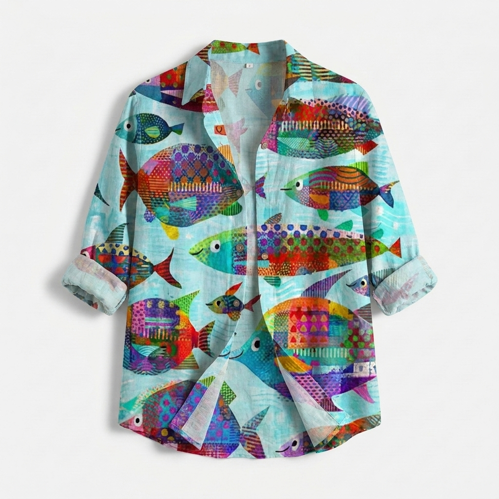 Rivaclo | Women's Floral Long Sleeve Shirt – Structured Buttoned Style