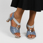 Rivaclo | Women's High Heeled Sandals – Metallic Buckle Detail