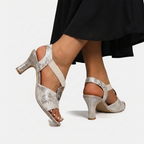 Rivaclo | Women's High Heeled Sandals – Metallic Buckle Detail