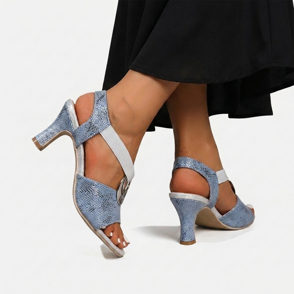 Rivaclo | Women's High Heeled Sandals – Metallic Buckle Detail