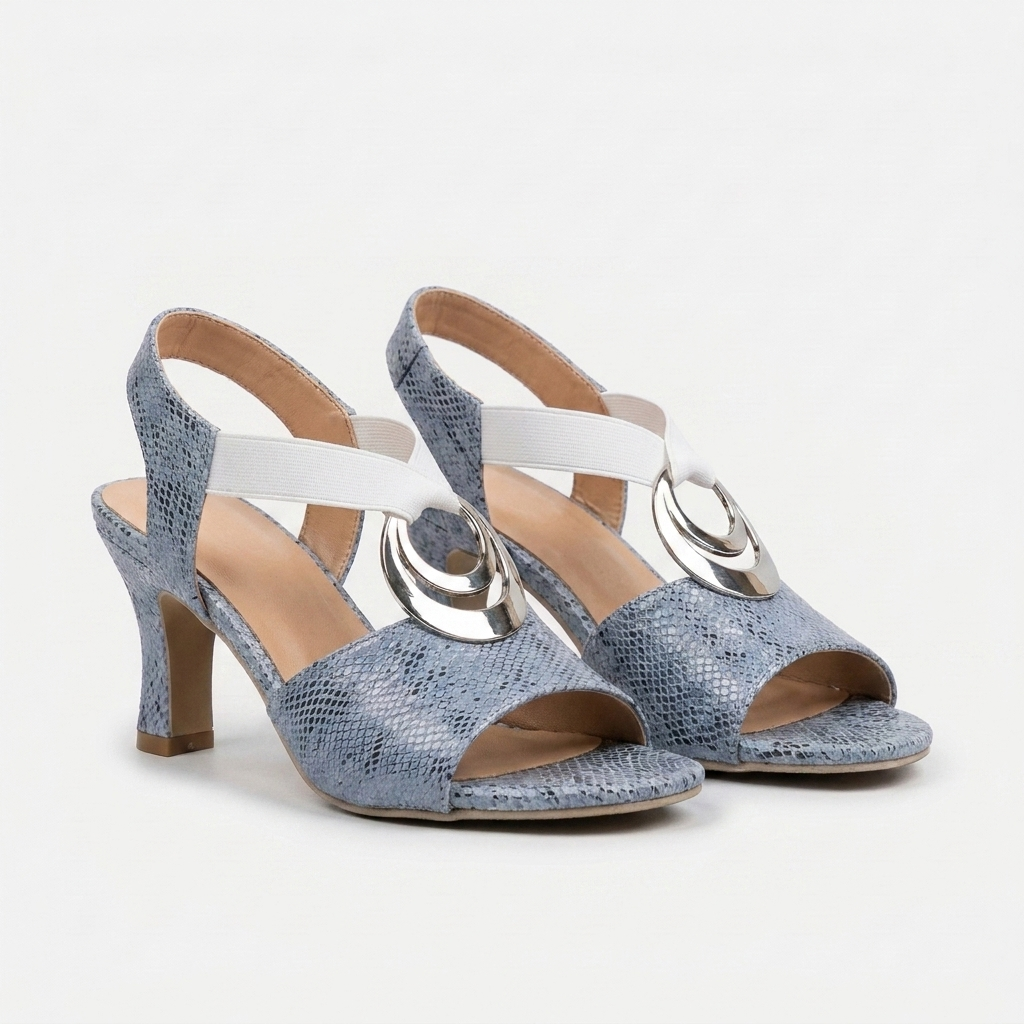 Rivaclo | Women's High Heeled Sandals – Metallic Buckle Detail