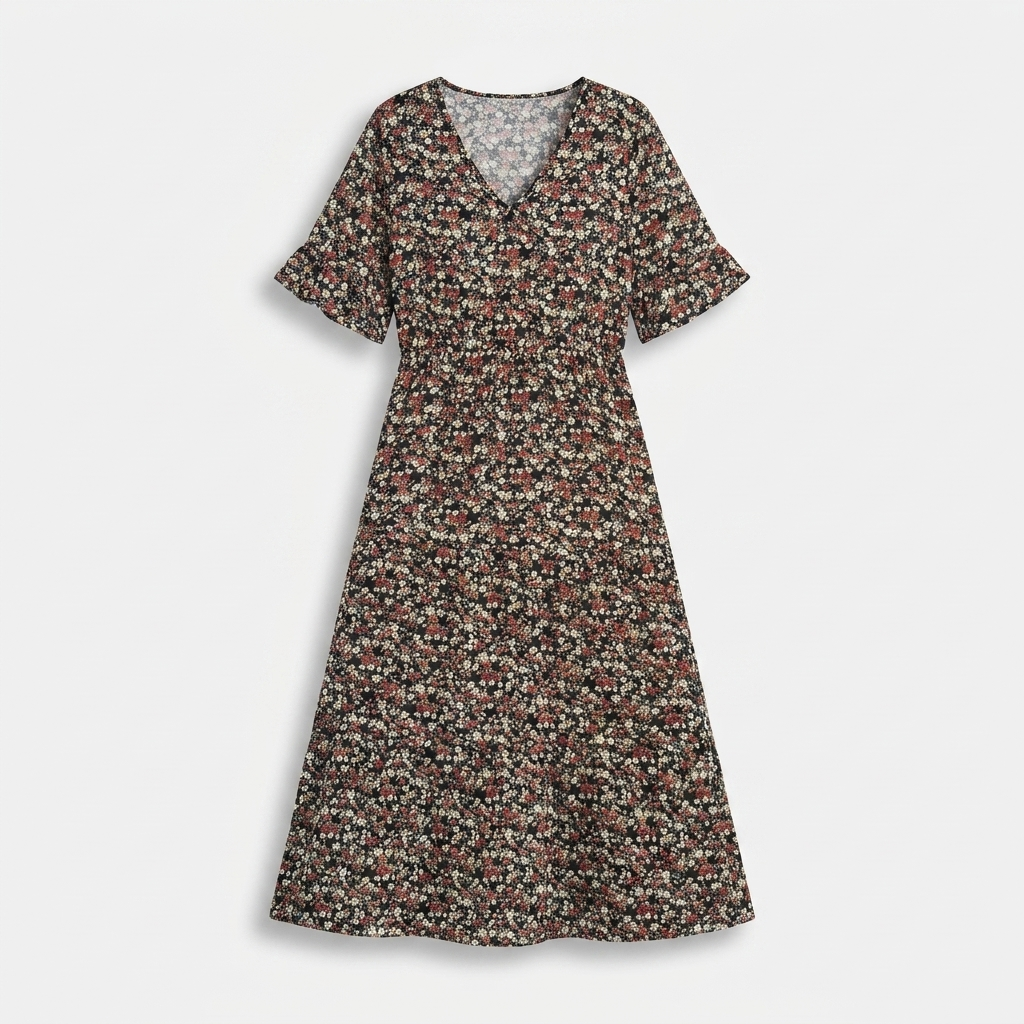 Rivaclo | Women's V-Neck Dress – Refined Fluid Silhouette