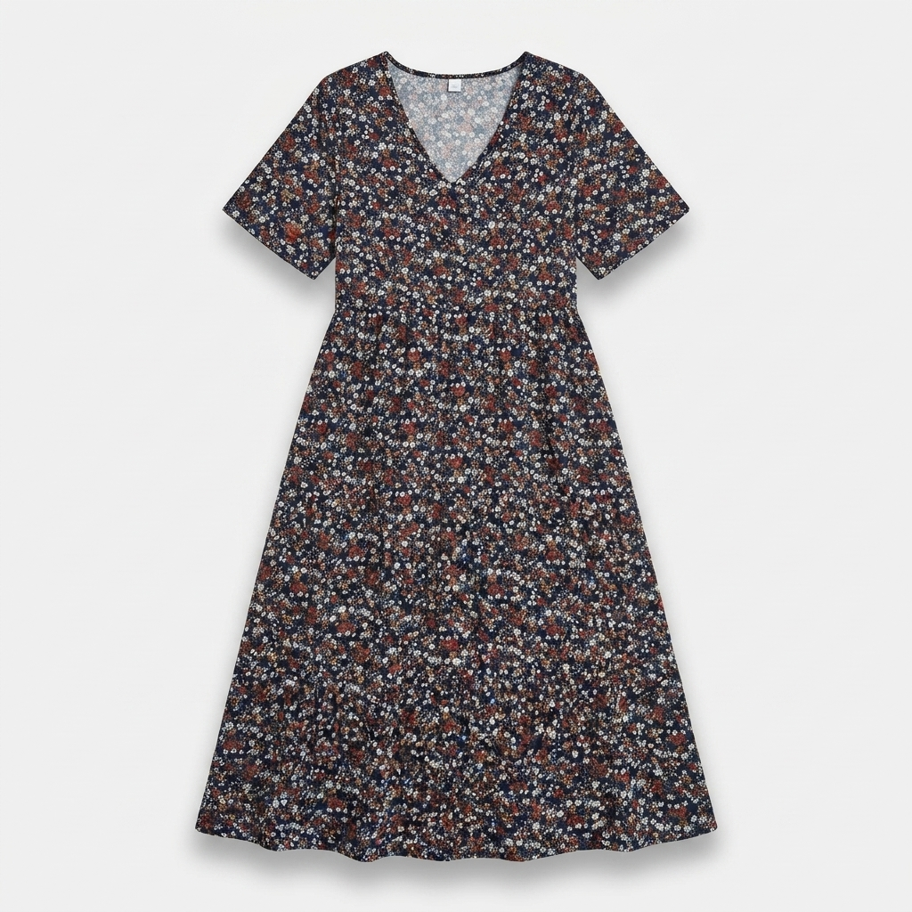 Rivaclo | Femme Robe Col V – Silhouette Fluide Raffinée